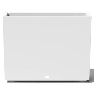 Veradek Span Plastic Box Series Planter - Tall Rectangular, White, All-Weather Resistant, Removable Insert Buc