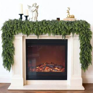 6FT Lifelike Touch Artificial Christmas Cedar Garland for Indoor(1PCS) | Realistic Faux Pine Needles Garland F