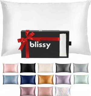 Blissy Silk Pillowcase - 100% Pure Mulberry Silk - 22 Momme 6A High-Grade Fibers - Silk Pillow Cover for Hair 