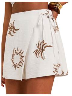 RoseSeek Women's Floral Graphic Skirt Shorts Tropical Boho Wrap Skorts | Drawstring Waist, Wrap Skort, Wrap Sk