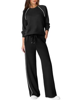 Sampeel Women 2 Piece Lounge Sets Sweatsuit Fall Outfits Matching Wide Leg pants Set Tracksuit Trendy Clothes 