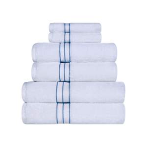 Superior Hotel Turkish Cotton 6 Piece Towel Set, Ultra Plush Spa Quality Heavyweight Essentials for Bathroom, 