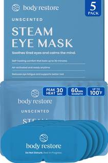 Body Restore Heated Eye Mask Warm Compress for Dry Eyes - Unscented 5 Pack | Birthday Gifts for Women & Men, D