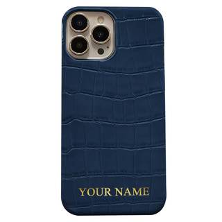 Personalized Initials Leather Phone Case for iPhone 17 Air 16 15 14 13 12 11 Plus Pro Max, Custom Monogram Lux