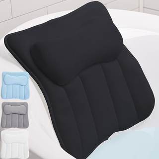 GORILLA GRIP Bath Pillow for Tub, 6 Strong Suction Cups, 4D Mesh FlexComfort Headrest for Neck, Head and Back 