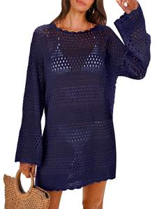 ANRABESS Women Swimsuit Crochet Swim Cover Up 2026 Summer Bathing Suit Swimwear Mesh…