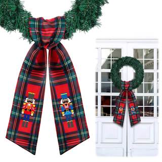 Wreath Sash for Front Door Wreath Satin Sash Blank Sashes Embroidery Monogram Yard Doorway Indoor Outdoor Wall