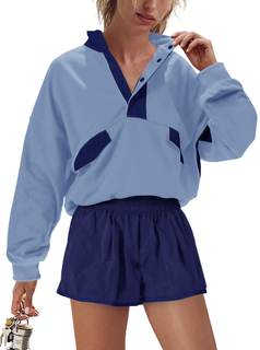 LAMISSCHE Work out Sets Gym for Women Sweatsuits 2 Piece Set Long Sleeve Top & Shorts Active Wear Sets with Po