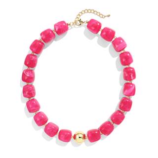 Colorful Chunky Necklaces for Women Multicolored Large Square Resin Beads Necklace Trendy Bold Statement Beade