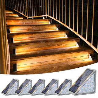 VOLISUN Solar Stair Lights 6 Pack, Solar Step Lights Outdoor Waterproof IP67, LED Outdoor Step Light,Outdoor L