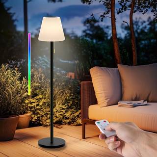 Outdoor Floor Lamp Solar Outdoor Lamps for Patio Waterproof Rechargeable Floor Lamp Cordless Dimmable Warm Whi