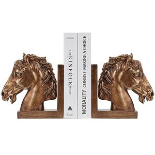 Horse Book Ends for Shelves, Heavy Duty Antique bookends to Hold Books Perfect Book Stopper for Home Office De