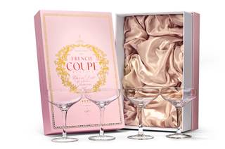 GLASSIQUE CADEAU French Small Vintage Champagne Coupe Glasses | Set of 4 | 6 oz Crystal Classic Cocktail Glass