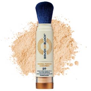 Brush On Block SPF 50 Mineral Powder Sunscreen, Translucent, Broad Spectrum, Water Resistant Face Protection, 