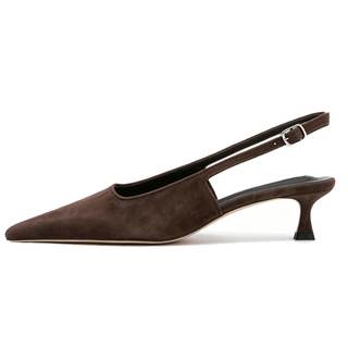 Women Pointed Toe Slingback Kitten Heels Low Heel Pointed Toe Pumps | Slingback Heels for Women,Kitten Heel Pu