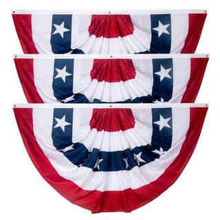 3x6Ft American Bunting Flags Outdoor, Patriotic Bunting for 4th of July Decorations, Memorial Day Patriotic De