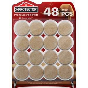 Best Felt Furniture Pads X-PROTECTOR - 48 Premium Chair Felt Pads Floor | Protector for Furniture Feet Wood Ha