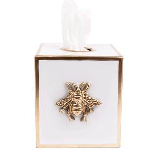 Jaye’s Studio Decorative Tissue Box Holder for Bathroom Accessories Gold, Metal Tissue Box Cover Square, Moder