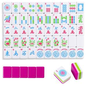TIASUSAN Engraved American Mahjong Tile Set(4 Layer), 166 Acrylic Mahjong Tiles with A Carrying Bag and Access