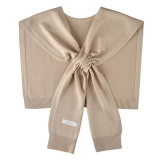 WaJuemy Women's Sweater Shawl Wraps Sleeves Knitted Collar Sweater Scarf Top Casual Lightweight Shoulder Cape 