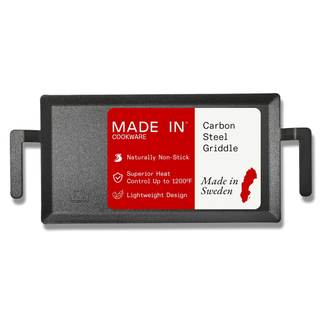 Made In Cookware - Carbon Steel Griddle - Professional Cookware - Crafted in Sweden - Induction Compatible Rec