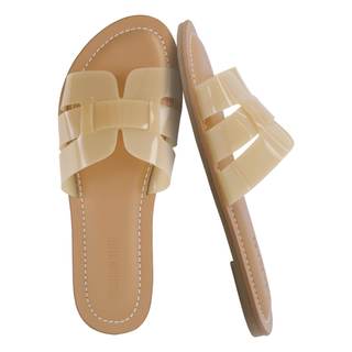 CUSHIONAIRE Caper Jelly Sandals for Women, Comfortable Womens Slides with Cushioned Footbed and Wide Widths Av