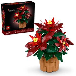 LEGO Icons Poinsettia Building Sets for Adults - Artificial Flowers for Decoration - Festive Holiday Flowers f