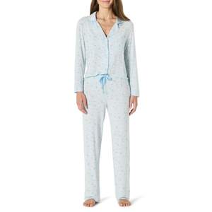 Amazon Essentials x Sofia Grainge Mommy and Me Long Sleeve Pajama Set Women's Collar Small Light Blue Geese