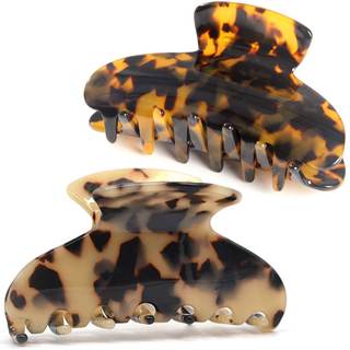 2 Pack Big Hair Claw Clips Tortoise Shell Nonslip Large Claw Clip For Women Celluloid Leopard Print Jaw Clips 