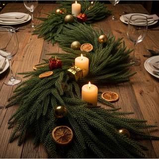 Worth Garden 2PCS 70in UV-Resistant Artificial Norfolk Pine Garlands, 6ft Green PVC Holiday Christmas Garland 