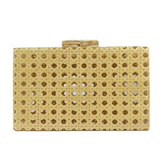 Women Acrylic Bag Rattan Clutch Purse Woven Bag Square Box Crossbody Handbag Shoulder Bag Summer Beach Purse