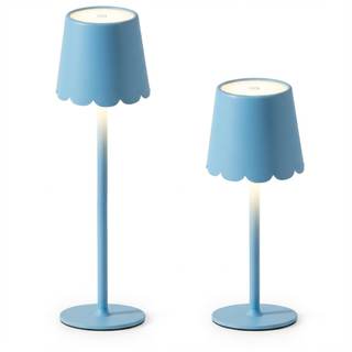 Pickmesh 1 Pack Scalloped Edge Cordless Table Lamp 3 Color Dimmable LED Rechargeable Battery Desk Light Modern