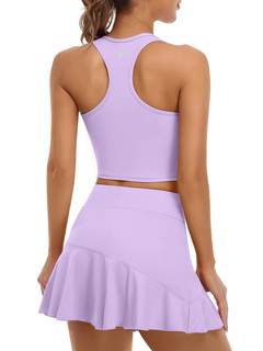 ATTRACO Women 2 Piece Tennis Dress with Shorts Golf Skirts with Pockets | Built-in Shorts, 2 Pockets, Racerbac