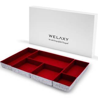 Welaxy Deluxe drawer organizers multi-purpose storage box junk bins for office home kitchen bedroom bathroom n