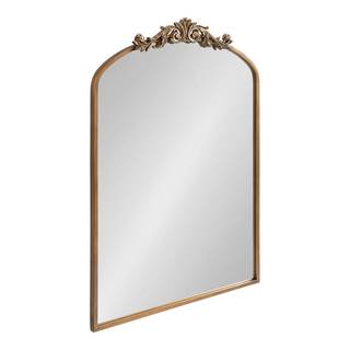 Kate and Laurel Arendahl Traditional Arch Mirror, 24 x 36, Antique Gold, Baroque Inspired Wall Decor Gold 36"L