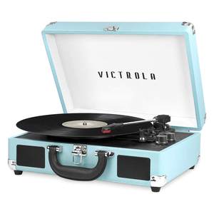 Victrola Journey - Bluetooth Suitcase Record Player - Turquoise | Built-in stereo speakers, 3-speed turntable 