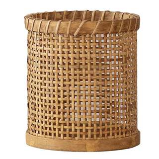 Rattan Woven Hurricane Glass Candle Holders,Cane Wrapped Sleeve Flower Vase Decorative Votive Candleholder for