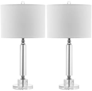 SAFAVIEH Lighting Collection Deco Modern Crystal Column 25-inch Bedroom Living Room Home Office Desk Nightstan