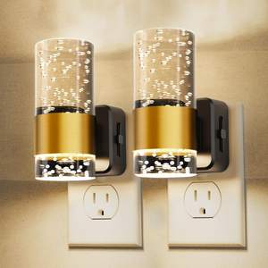 L LOHAS LED Night Light, Dimmable Night Lights Plug into Wall | 2 Pack Acrylic Nightlight, 0-100 LM Adjustable