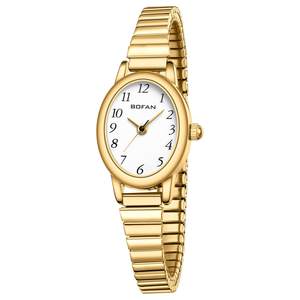 BOFAN Small Gold Watches for Women Easy Read Ladies Quartz Wrist Watch with Stainless Steel Expansion Band,Wat