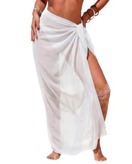 Chiffon Sarong Wraps for Women Sheer Beach Cover Up Swimsuit Summer | Lightweight Chiffon Cover Up with Adjust