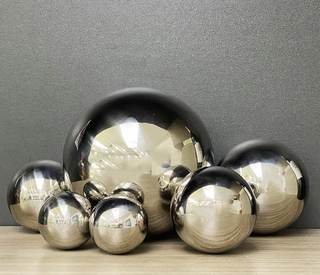 Shiny Decorative Balls Set,Stainless Steel Decorative Orbs Ball Sculpture Decor for Centerpiece Cabinet Bar Sh