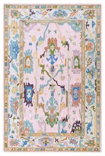 Allen Home Hand Tufted Oushak Wool Rugs - Pastel Ushak Area Carpets Suitable for Living Room, Bedroom, Dining 