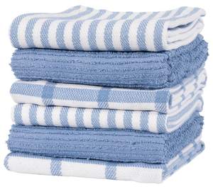 KAF Home Premium Kitchen Towels (18" x 28"), Large 100% Cotton, Flat & Terry Absorbent Dish Towel Set (Faded D