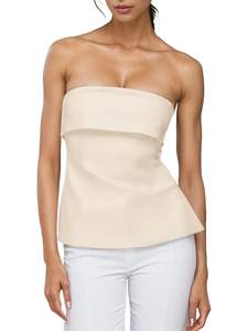 Strapless Tube Tops for Women Going Out Bandeau Trendy Summer | Fold Over, Side Split, Off the Shoulder Sexy B