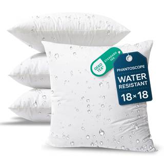 Phantoscope Outdoor Pillows Waterproof 18x18 Outdoor Pillow Inserts 4 Pack | Outdoor Pillow Inserts Water Resi