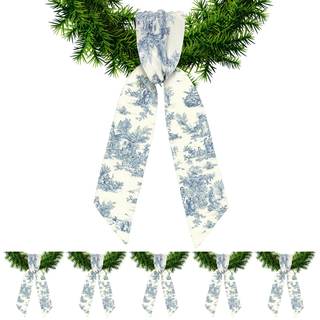 XunYee 6 Pcs Wreath Sash for Front Door Wreath Sash for Embroidery Monogram Garland Decor Accessories Wedding 