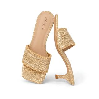 Raffia Sandals Womens Heeled Sandals Comfortable 2 Inch Kitten Heels Lightweight Square Toe Summer heels 8 Gol
