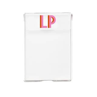 Personalized Acrylic Notepad Holder – Custom Desk Accessory with Shadow Monogram or Name, Includes 150 Sheets,
