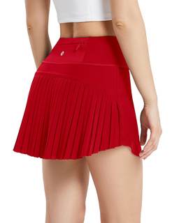baleaf Tennis Skirt Pleated Golf Skorts with 3 Pockets | 14", Built in Shorts, High Waisted, Anti-slip Strip, 